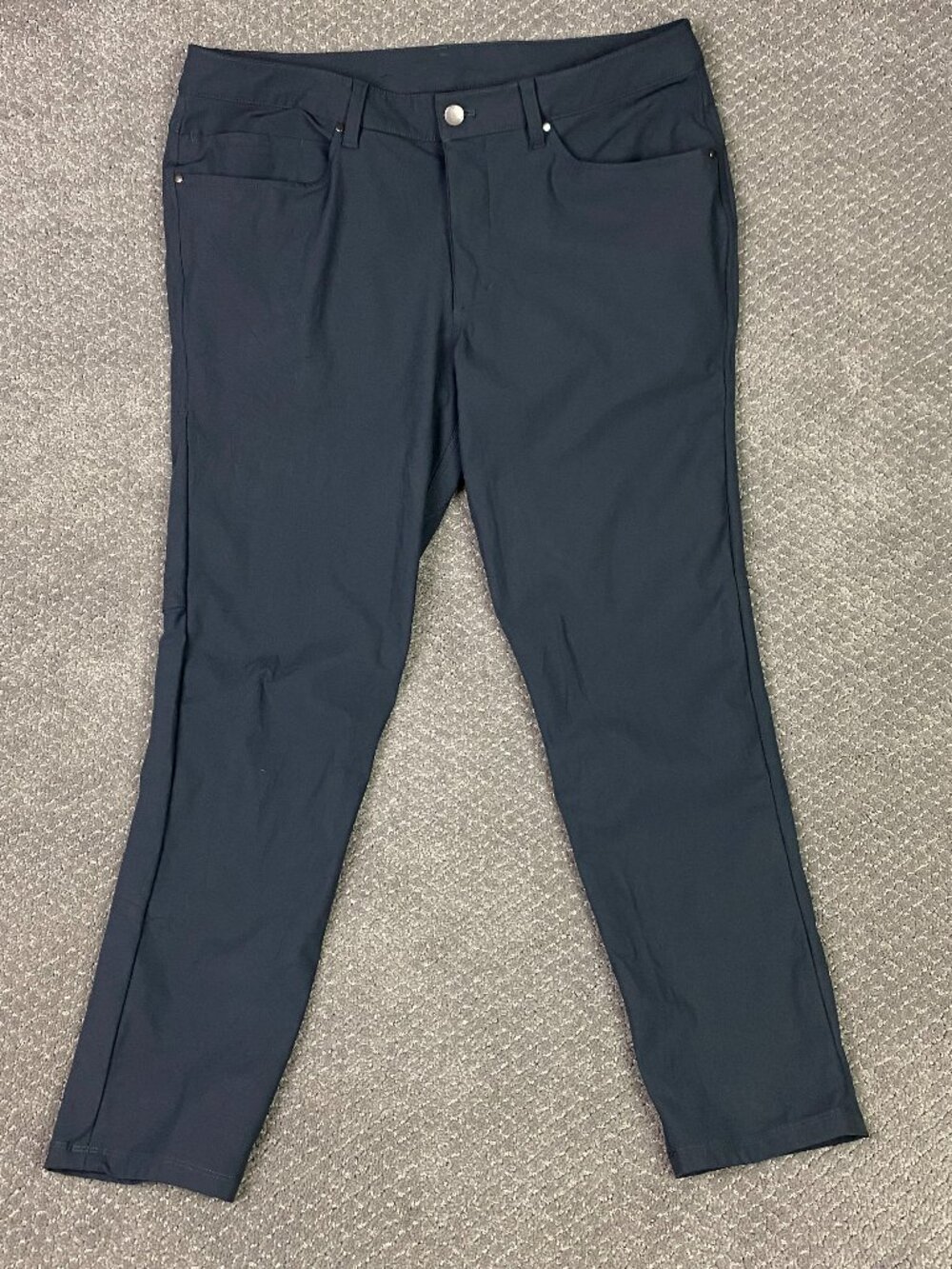 Lululemon ABC Slim Fit Pants Mens 34 35x28 Obsidian Dark Gray Chimo Warpstreme